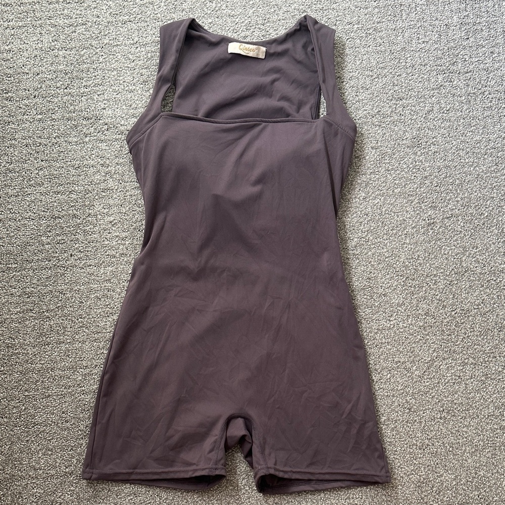 Purple Sleeveless Bodysuit Qinsen